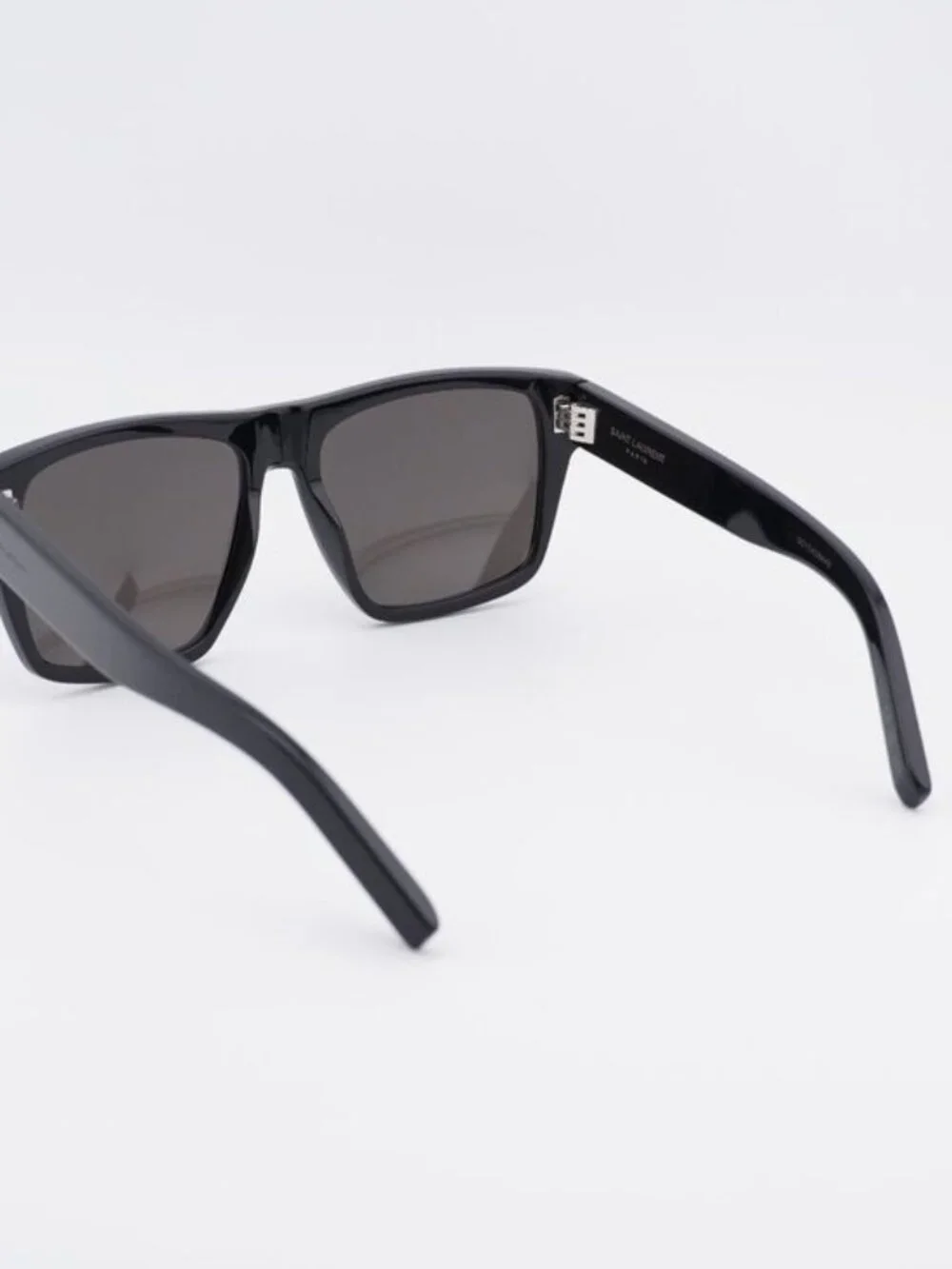 Saint Laurent SL424 001 Sunglasses Black Square Frame, Black Lenses